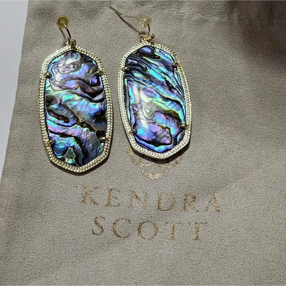 Kendra Scott Gold and Abalone Gorgeous‎ Hand Picked Stones Danielle Earrings
